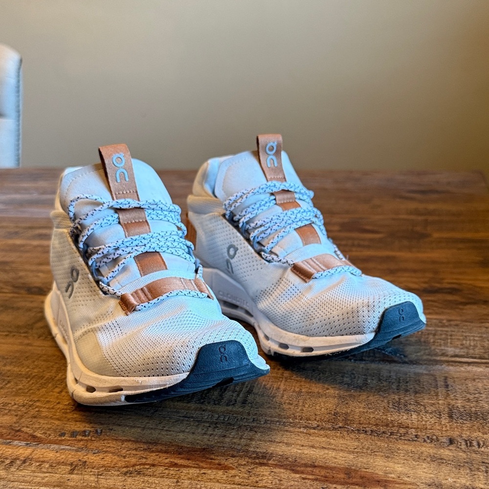 On Cloudnova 2 - White and Tan Sneakers